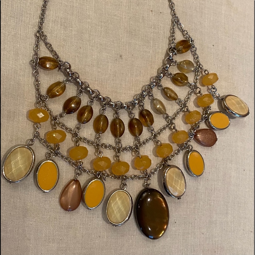 New York & Co Yellow Bib Necklace